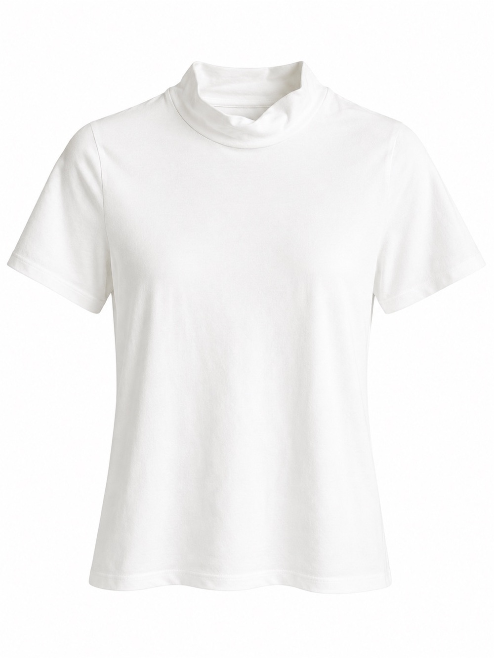 Twik Simons White Mock Neck Short Sleeve Stretch T-Shirt Size M